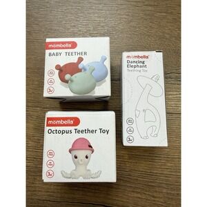 NEW! 3 BABY TEETHERS MOMBELLA | FOOD GRADE SILICONE | BPA FREE